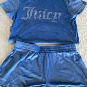 Juicy Couture Blue Velour Top